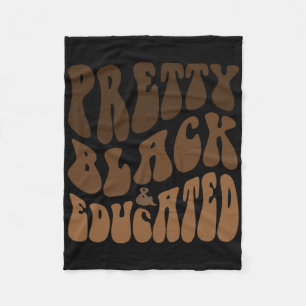 Retro Pretty Black And Educated Drug Black Brown S Fleece Blanket