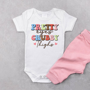 Retro Pretty Eyes Chubby Thighs Baby Bodysuit