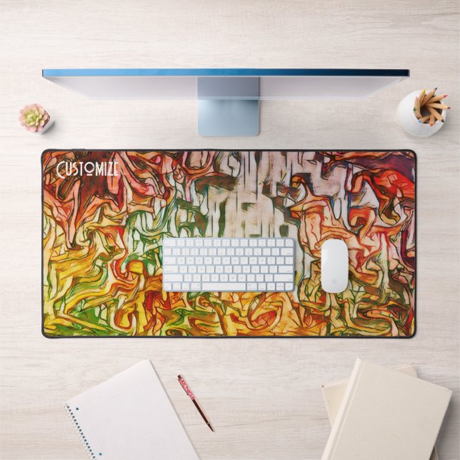 Retro Pretty Modern Abstract Customised Colourful Desk Mat (Office 1)