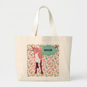 Retro Pretty Pink Deer Floral Bag
