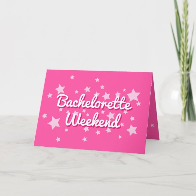Retro Pretty Pink Malibu Stars Bachelorette  Invitation (Front)