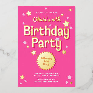 Retro Pretty Pink Stars Birthday Party