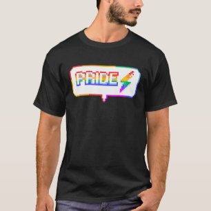 Retro Pride Best Life LQBTQ Rainbow 8Bit Ally T-Shirt