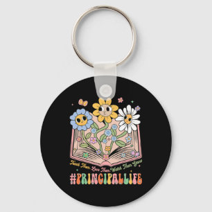 Retro Principal Flowers Teach Them Love Them Watch Key Ring