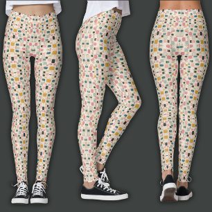 Retro Print Earthy Mosaic Leggings