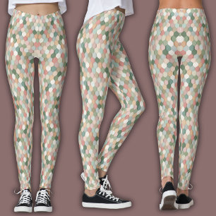 Retro Print Honeycomb Leggings