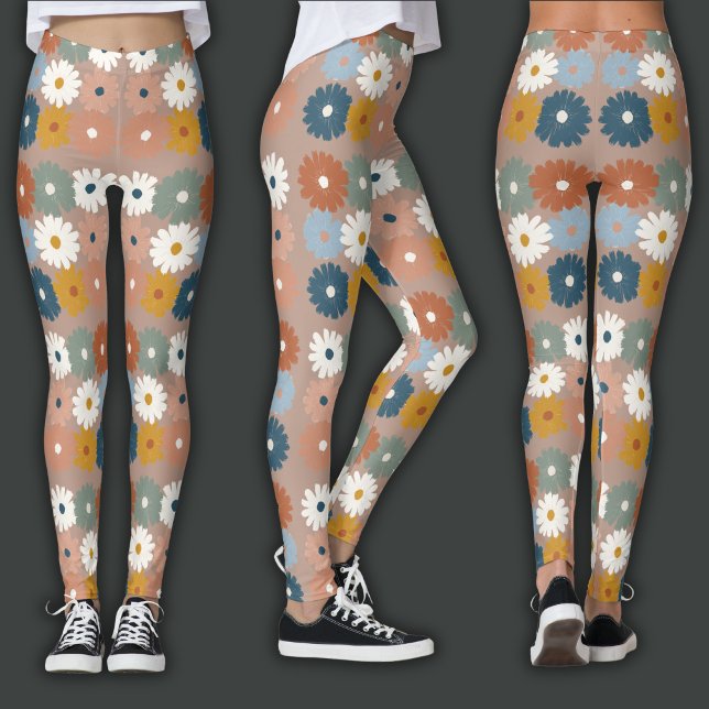 Retro Print | Pastel Floral Leggings (Creator Uploaded)