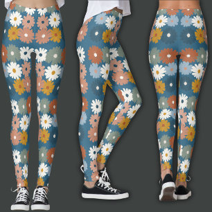 Retro Print Pastel Floral Leggings
