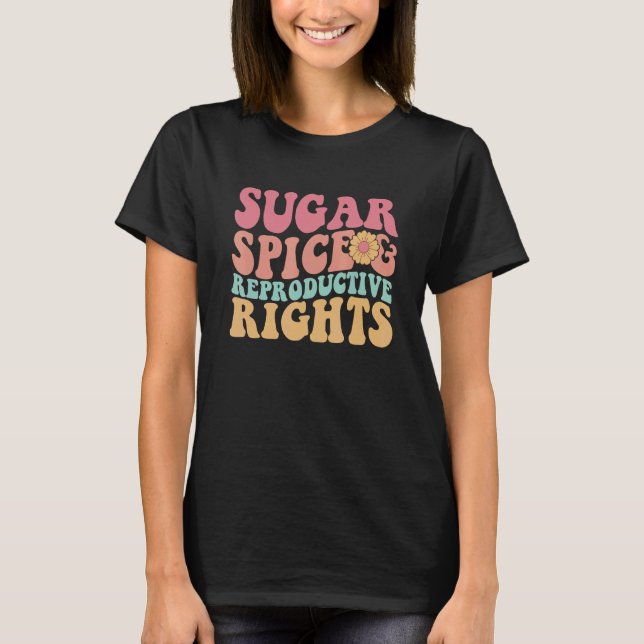 Retro Pro Choice Feminist Sugar Spice & Reproducti T-Shirt (Front)