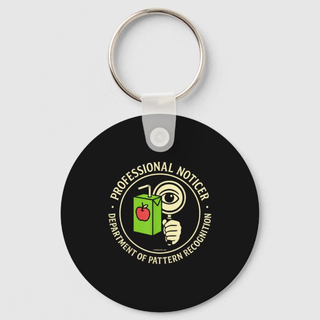 Retro Professional Noticer Department Of Pattern R Key Ring (Front)