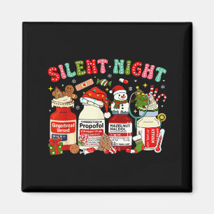 Retro Profol Silent Night Icu Nurses Funny Merry C Magnet