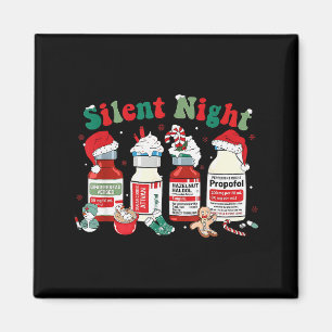 Retro Profol Silent Night Icu Nurses Funny Merry C Magnet