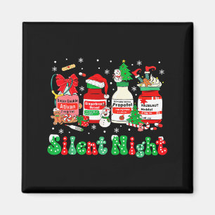 Retro Profol Silent Night Icu Nurses Funny Merry C Magnet