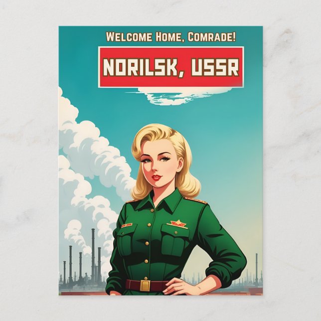 Retro Propaganda Style Soviet USSR Communism Humou Postcard (Front)