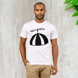 Retro Propeller Beanie Whimsical Black and White  T-Shirt