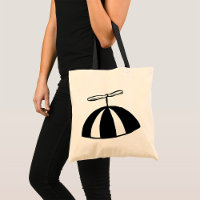 Retro Propeller Beanie Whimsical Black and White
