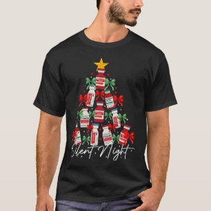 Retro Propofol Christmas Tree Silent Night Icu Nur T-Shirt