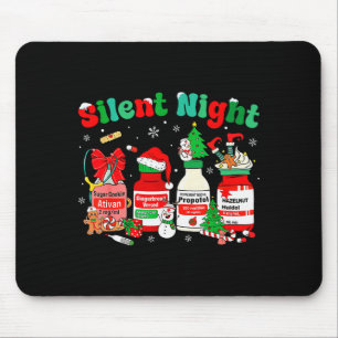 Retro Propofol Silent Night Icu Nurses Funny Merry Mouse Pad