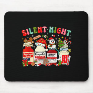 Retro Propofol Silent Night Icu Nurses Funny Merry Mouse Pad