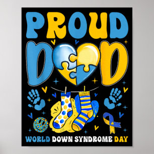 Retro Proud Dad World Down Syndrome Day Father Boy Poster