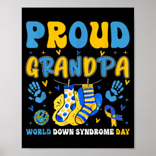 Retro Proud Grandpa World Down Syndrome Day Grandf Poster