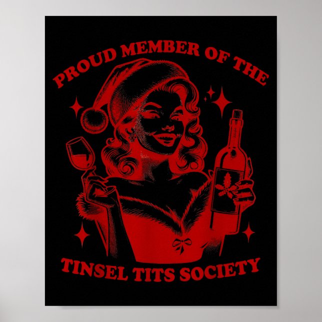 Retro Proud Member Of Tinsel Society Lady Christma Poster (Front)