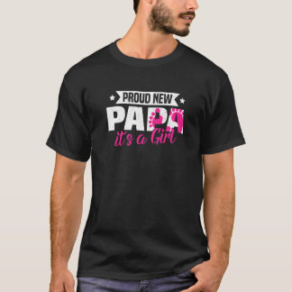 Retro Proud New Papa It's A Girl Gender Reveal T-Shirt