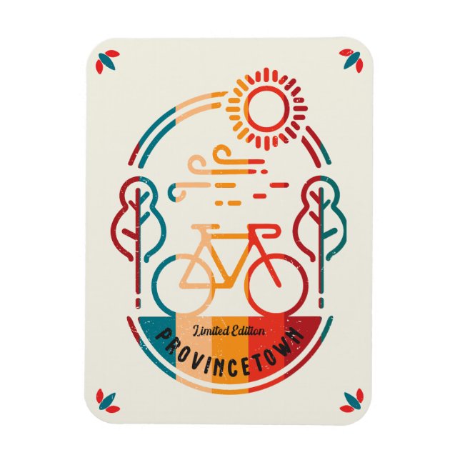 Retro Provincetown Bike Trail  Magnet (Vertical)