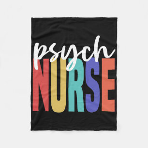 Retro Psych Nurse Psychiatric Nursing Psychology H Fleece Blanket