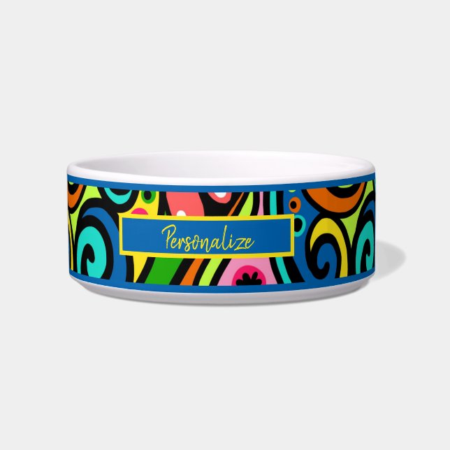 Retro Psychedelic 60s Pattern Fun & Colourful Bowl (Front)