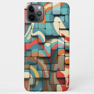 Retro Psychedelic Blocks _ iphone case 
