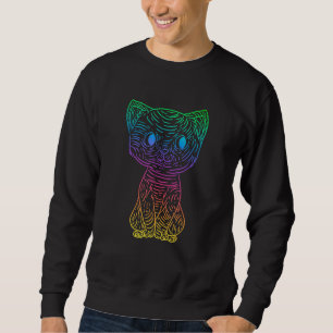 Retro Psychedelic Cat Kitty Owner Furry Pet Kitten Sweatshirt