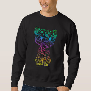 Retro Psychedelic Cat Kitty Owner Furry Pet Kitten Sweatshirt