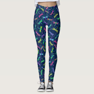 Retro Psychedelic Cutedragonfly Leggings