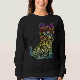 Retro Psychedelic Dog Puppy Owner Pup Pet Trippy R Sweatshirt