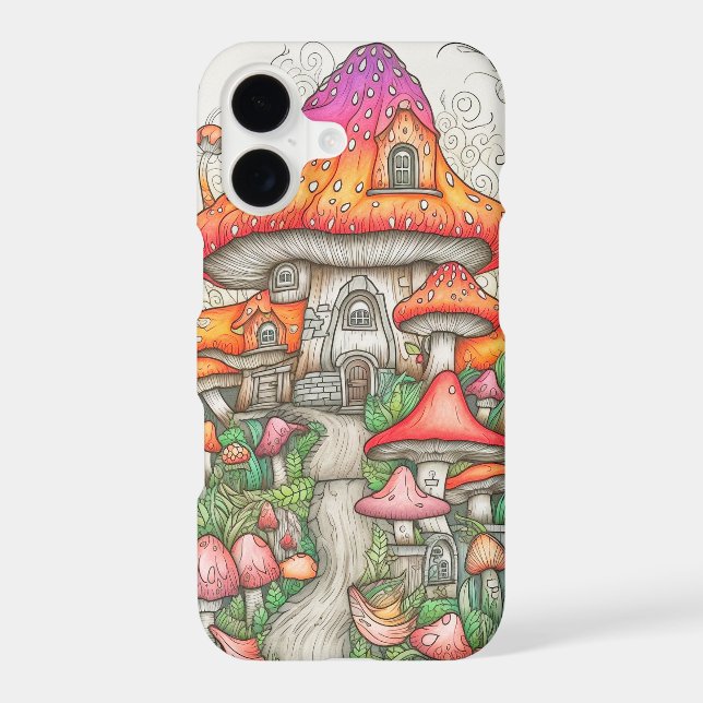 Retro Psychedelic Dwelling Mushroom Art (Back)