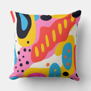 Retro Psychedelic Liquid Blob Pillow