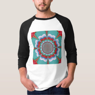 Retro Psychedelic Mandala Bloom Abstract Art T-Shirt