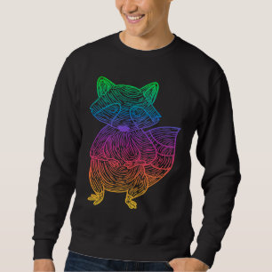 Retro Psychedelic Raccoon Trash Panda Animal Sweatshirt