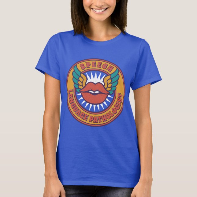 Retro Psychedelic Speech-Language Pathologist SLP T-Shirt (Front)