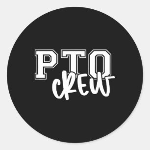 Retro Pto Crew Parent Teacher Organization Back To Classic Round Sticker