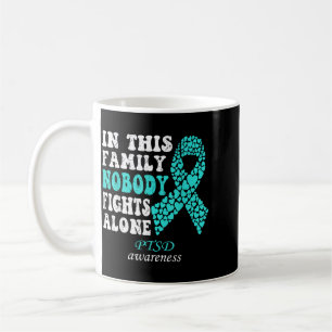 Retro Ptsd Awareness Nobody Fights Alone Heart Coffee Mug