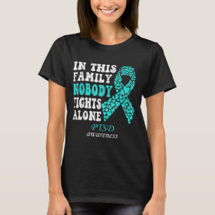 Retro Ptsd Awareness Nobody Fights Alone Heart T-Shirt