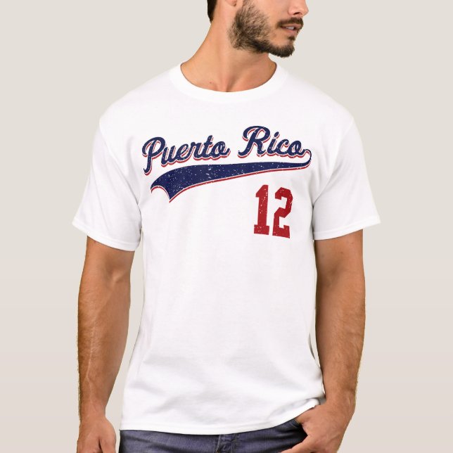 Retro Puerto Rico Beisbol Jersey Boricua Baseball  T-Shirt (Front)