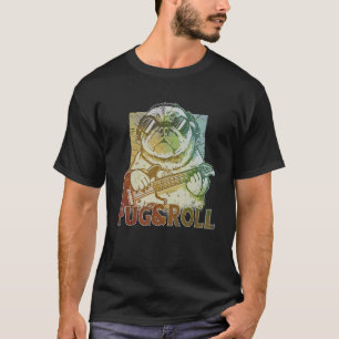 Retro Pug Dog Rock And Roll Music Dog Lover T-Shirt