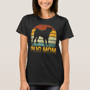 Retro Pug Mum Doxie Dog Owner Mother Pet Mama T-Shirt