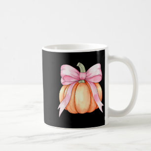 Retro Pumpkin Coquette Pink Bow Halloween Autumn F Coffee Mug