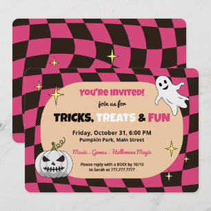 Retro Pumpkin Halloween Kids Party Invitation