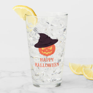 Retro Pumpkin “Happy Halloween” Glass – Vintage 