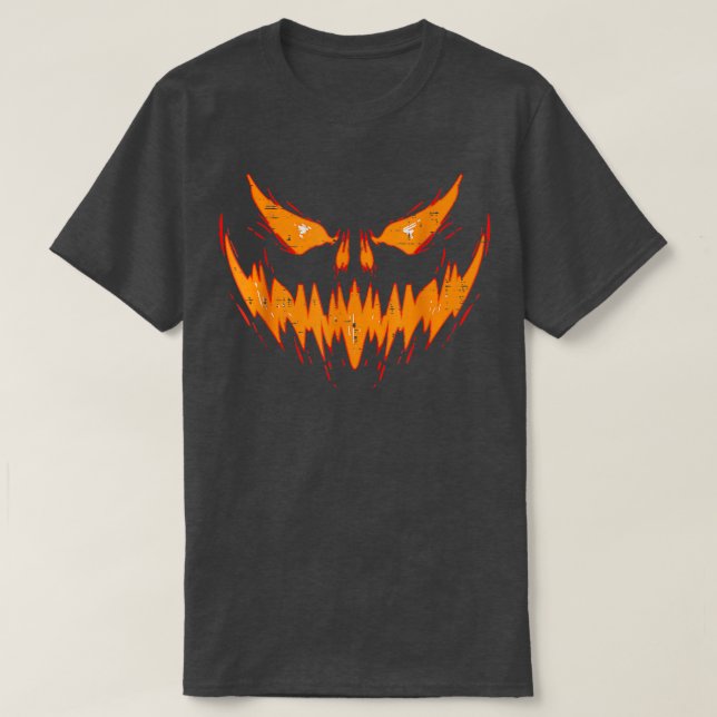 Retro Pumpkin Jack O Lantern Scary Pumpkin Face Ha T-Shirt (Design Front)